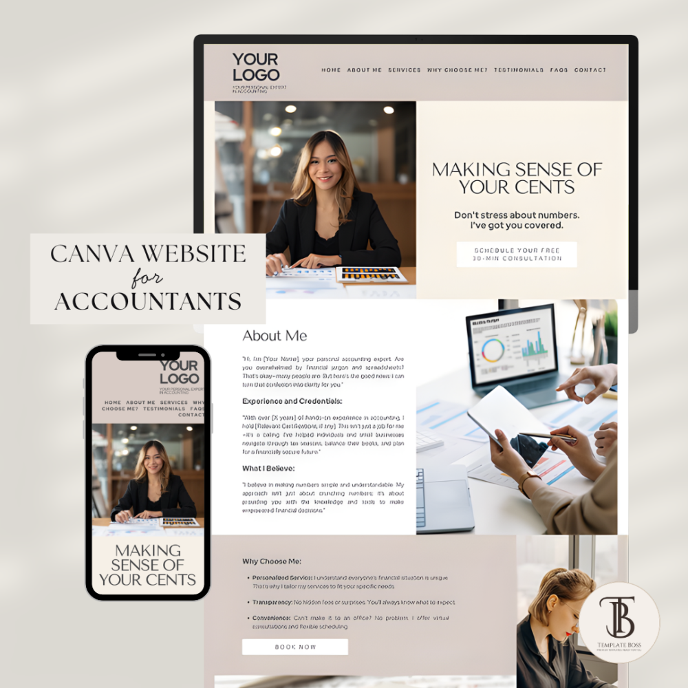 Accounting Business Canva Website Template