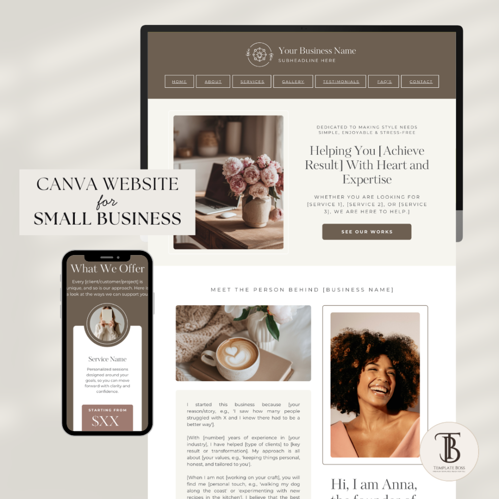 Small Business Canva Website Template
