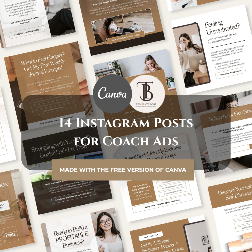 14 Coach Ads Social Media Post Templates