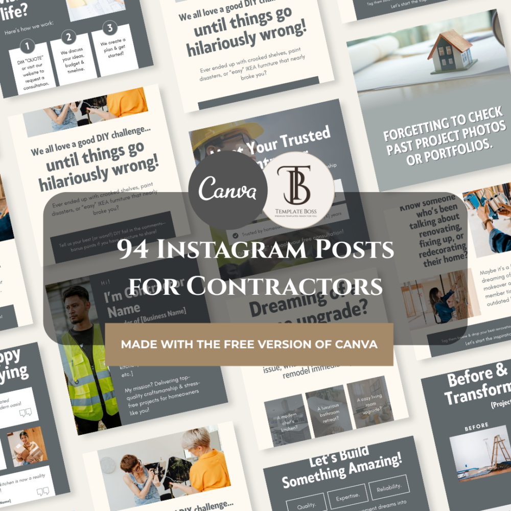94 Contractor Social Media Post Templates
