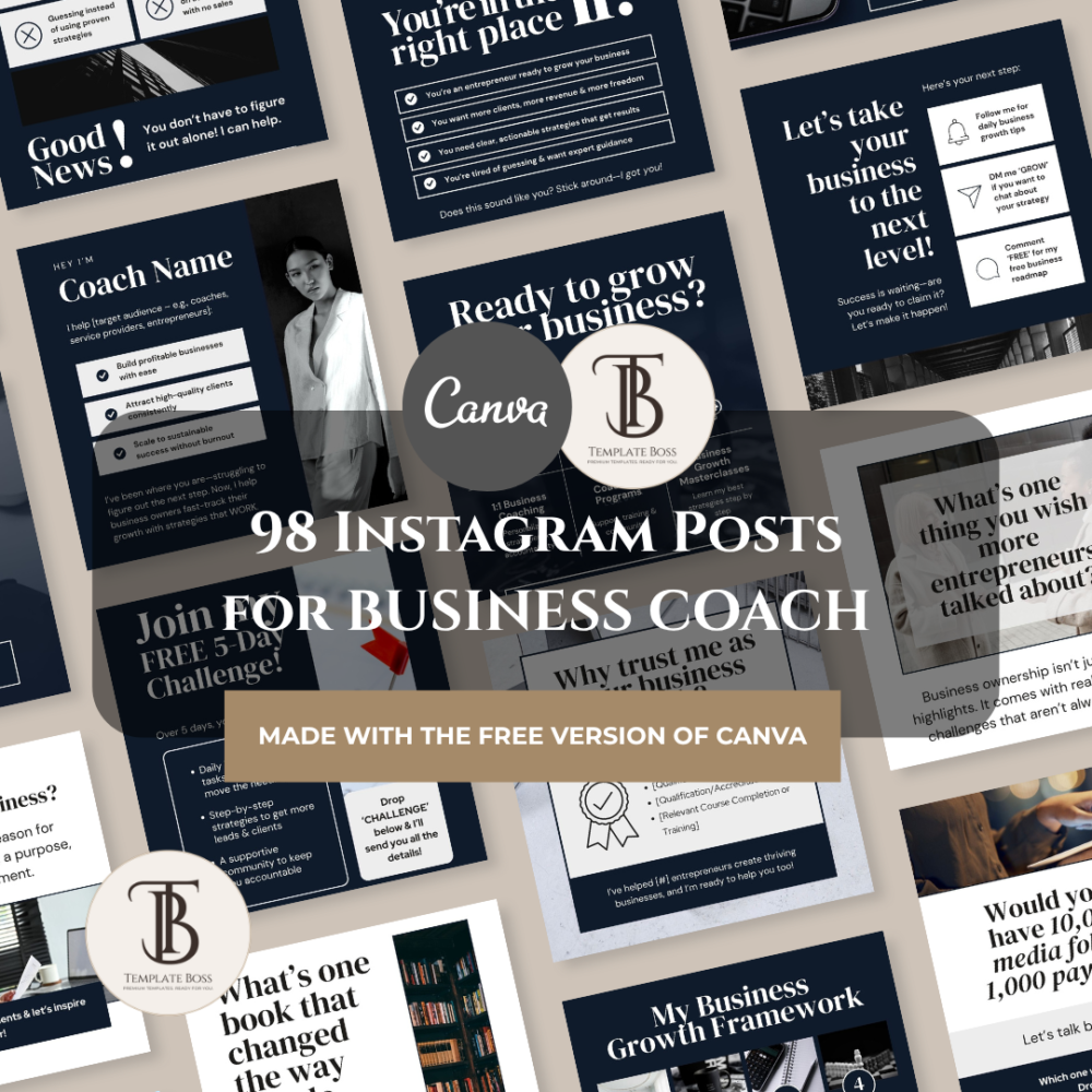 98 Business Coach Social Media Post Templates