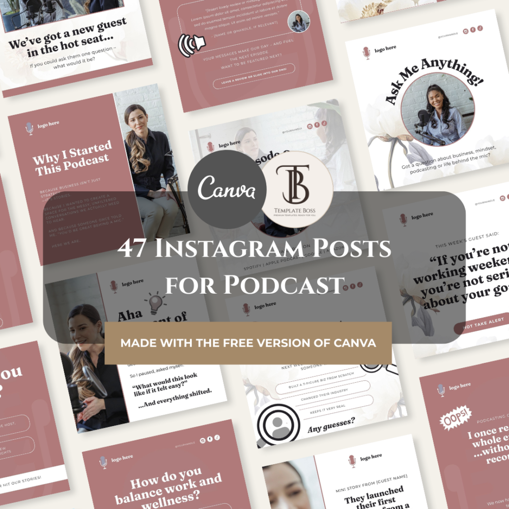 47 Podcast Social Media Post Templates
