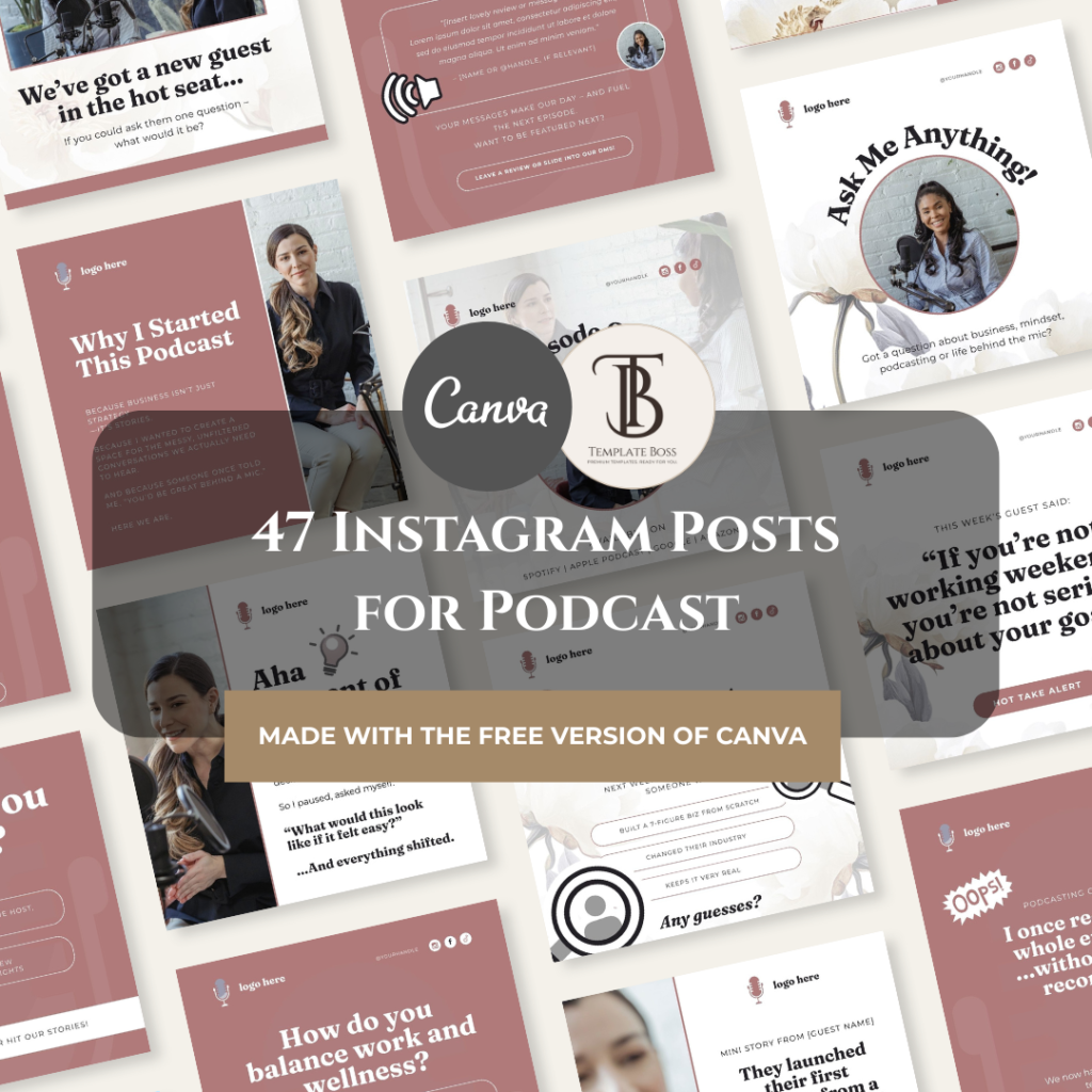 47 Podcast Social Media Post Templates
