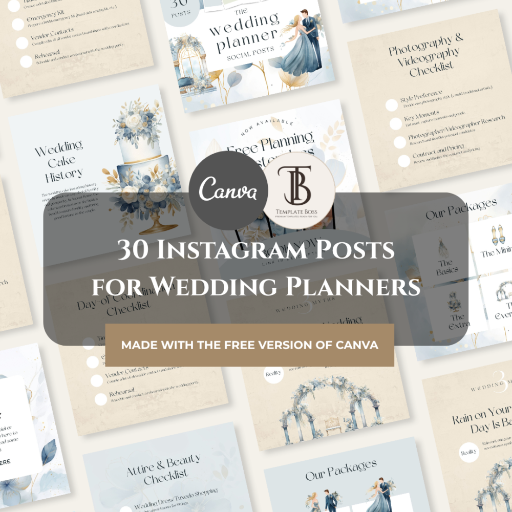 30 Wedding Planner Social Media Post Templates