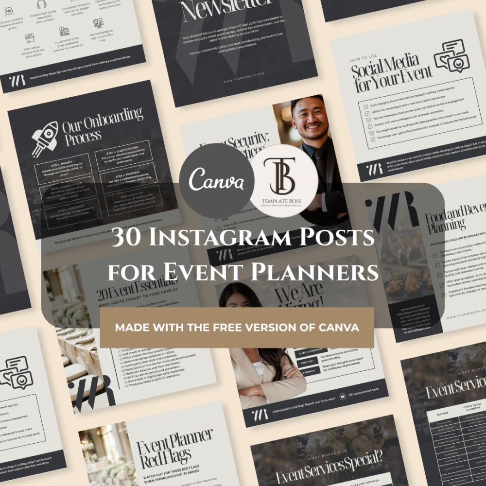 30 Event Planner Social Media Post Templates
