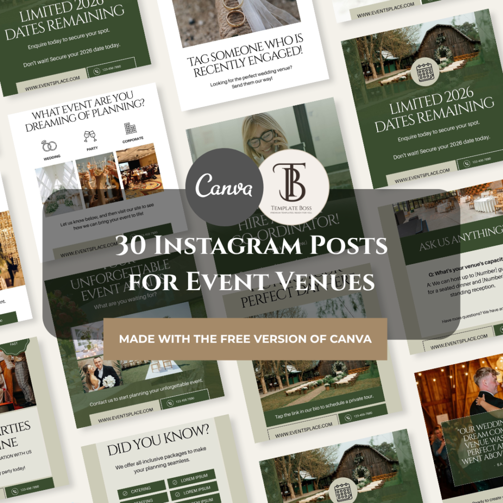 30 Event Venue Social Media Post Templates